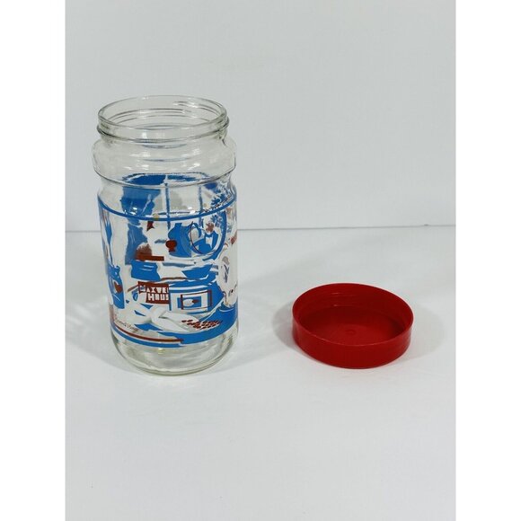 Anchor Hocking Vintage Maxwell House Coffee Canister Jar Kitchen Pantry Red 6.75 - Picture 10 of 10